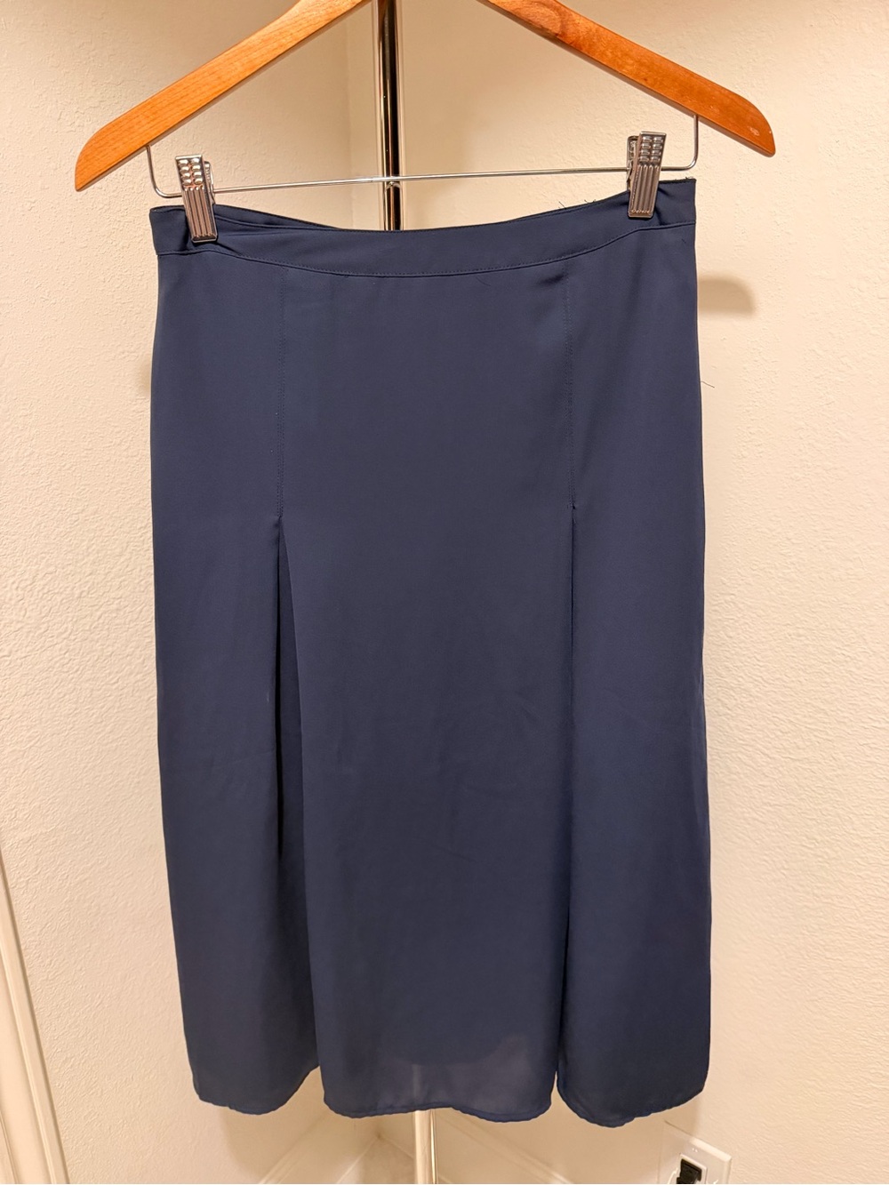 silence + noise Navy Midi A-Line Skirt
